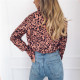 2019 Spring Leopard Chiffon Blouse Women Sexy V Neck Long Sleeve Shirt Elegant Office Lady Blouses Tops Blusas Mujer Plus Size