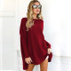 Autumn Women Long Sleeve Blouse Casual Solid O-Neck Loose Basic Shirts Batwing Sleeve Long Pullover Comfortable Blusas Plus Size