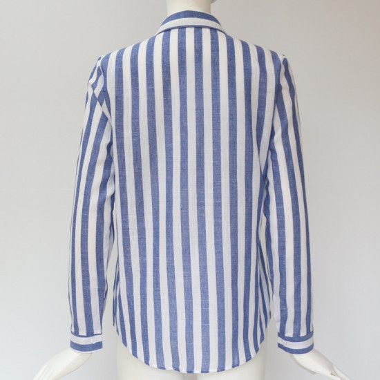 Blouse Women 2018 Autumn Striped Office Ladies Blouse Turn Down Collar Long Sleeve Blouses Casual Loose Button Elegant Shirts