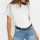 Casual Short Sleeve Womens Tops And Blouses 2019 Sexy Lace Patchwork Solid Ladies Shirts Slim Streetwear O-Neck Tunic Tee Blusas