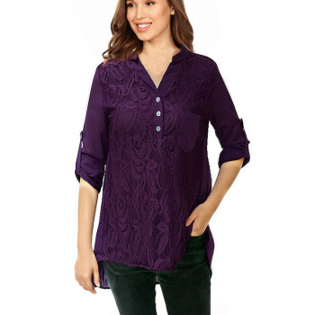 Lace Chiffon Blouses Shirts 2019 Summer Women Tops Fashion Office Lady Shirts Casual Long Sleeve Tops Plus Size 5XL Blusas