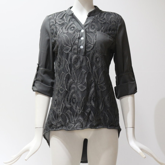 Lace Chiffon Blouses Shirts 2019 Summer Women Tops Fashion Office Lady Shirts Casual Long Sleeve Tops Plus Size 5XL Blusas