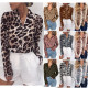 Leopard Print Blouse 2019 Women Chiffon Blouse Shirt Spring Long Sleeve Snake Print Tops Plus Size Elegant Ladies Tunic Blouses