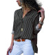 New Arrival Women Blouses 2018 Autumn Striped Button Women Tops And Blouses Casual Long Sleeve Blouse Office Ladies Shirt S-3XL