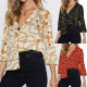 New Arrivals Chiffon Summer Blouse Shirt Women Casual Turn Down Collar Three Quarter Sleeve Office Ladies Tops Roupa Feminina