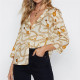 New Arrivals Chiffon Summer Blouse Shirt Women Casual Turn Down Collar Three Quarter Sleeve Office Ladies Tops Roupa Feminina