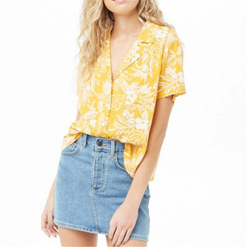 New Summer Women Blouse Shirt Casual Floral Short Sleeve Ladies Tops Plus Size Turn Down Collar Fashion Shirt Camisas Mujer 3XL