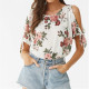 Off Shoulder Top 2019 Summer Women Short Sleeve Floral Print Blouse Casual Loose O Neck Cold Shoulder Ladies Shirt Blusas