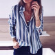 Office Blouse Women Sexy Turn Down Collar Long Sleeve Striped Shirt 2019 New Spring Loose Casual Blouses Button Camisas Feminina