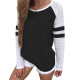 Stripe Patchwork Women Blouse 2019 Casual Cotton Loose Shirt Fashion Long Sleeve Basic Tees Pullover Plus Size Baseball Top 5XL