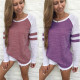 Stripe Patchwork Women Blouse 2019 Casual Cotton Loose Shirt Fashion Long Sleeve Basic Tees Pullover Plus Size Baseball Top 5XL
