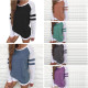 Stripe Patchwork Women Blouse 2019 Casual Cotton Loose Shirt Fashion Long Sleeve Basic Tees Pullover Plus Size Baseball Top 5XL
