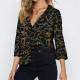 Women Blouses 2019 Summer Chain Print Chiffon Blouse Women Turn Down Collar Office Shirt Casual Loose Ladies Tops Blusas Mujer