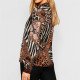 2019 Chiffon Womens Tops And Blouses Vintage Long Sleeve Turn-Down Shirts Fashion Animal Print Patchwork Blouse Ladies Blusas