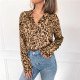 2019 Spring Leopard Chiffon Blouse Women Sexy V Neck Long Sleeve Shirt Elegant Office Lady Blouses Tops Blusas Mujer Plus Size