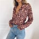 2019 Spring Leopard Chiffon Blouse Women Sexy V Neck Long Sleeve Shirt Elegant Office Lady Blouses Tops Blusas Mujer Plus Size