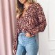 2019 Spring Leopard Chiffon Blouse Women Sexy V Neck Long Sleeve Shirt Elegant Office Lady Blouses Tops Blusas Mujer Plus Size