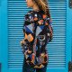 2019 Spring Summer Chiffon Blouse Women Casual Long Sleeve Turn Down Collar Shirt Vintage Print Geometric Ladies Tops Blusas 3XL
