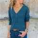 2019 Spring Women Shirts Casual Long Sleeve V Neck Knitted Blouse Shirt Solid Ladies Tops Elegant Blouses Blusas Mujer Plus Size