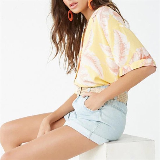 2019 Summer Boho Floral Print Chiffon Blouse Women Casual Short Sleeve V-Neck Sexy Ladies Tops Elegant Plus Size Shirts Blusas