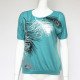2019 Summer Women Blouses Casual Short Sleeve Tops Tees Sexy Off Shoulder O-neck Feather Print Blouse Shirt Plus Size 5XL Blusas