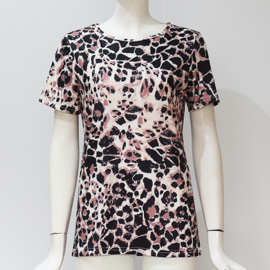 2019 Summer Womens Tops And Blouses Fashion Geometric Short Sleeve Shirt Casual O Neck Plus Size Office Lady Roupa Feminina 2XL
