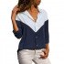 Autumn Women Blouses 2018 New Office Patchwork Long Sleeve Blouse Loose Turn Down Collar Streetwear Shirt Blusas Mujer Plus Size