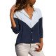Autumn Women Blouses 2018 New Office Patchwork Long Sleeve Blouse Loose Turn Down Collar Streetwear Shirt Blusas Mujer Plus Size