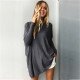 Autumn Women Long Sleeve Blouse Casual Solid O-Neck Loose Basic Shirts Batwing Sleeve Long Pullover Comfortable Blusas Plus Size