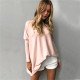 Autumn Women Long Sleeve Blouse Casual Solid O-Neck Loose Basic Shirts Batwing Sleeve Long Pullover Comfortable Blusas Plus Size