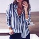 Blouse Women 2018 Autumn Striped Office Ladies Blouse Turn Down Collar Long Sleeve Blouses Casual Loose Button Elegant Shirts