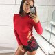 Knitted Blouse Women 2019 Spring Long Sleeve Lace Up Shirt Tops Solid Casual O Neck Blouses Shirts Camisetas Blusas Mujer S-XL