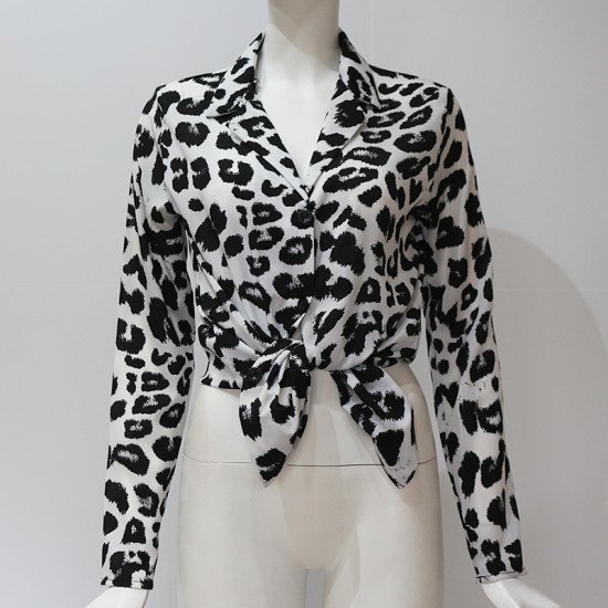Leopard Print Blouse 2019 Women Chiffon Blouse Shirt Spring Long Sleeve Snake Print Tops Plus Size Elegant Ladies Tunic Blouses