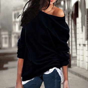 New Arrival 2018 Womens Tops And Blouses Casual Solid Long Sleeve Shirt Women Sexy Off Shoulder Blouses Loose Camisa Feminina