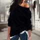 New Arrival 2018 Womens Tops And Blouses Casual Solid Long Sleeve Shirt Women Sexy Off Shoulder Blouses Loose Camisa Feminina