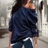 New Arrival 2018 Womens Tops And Blouses Casual Solid Long Sleeve Shirt Women Sexy Off Shoulder Blouses Loose Camisa Feminina