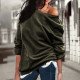 New Arrival 2018 Womens Tops And Blouses Casual Solid Long Sleeve Shirt Women Sexy Off Shoulder Blouses Loose Camisa Feminina
