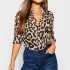 New Arrival Womens Tops And Blouses Leopard Long Sleeve Office Ladies Tops Turn Down Collar Streetwear Shirt Chemisier Femme 3XL