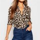 New Arrival Womens Tops And Blouses Leopard Long Sleeve Office Ladies Tops Turn Down Collar Streetwear Shirt Chemisier Femme 3XL