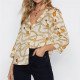 New Arrivals Chiffon Summer Blouse Shirt Women Casual Turn Down Collar Three Quarter Sleeve Office Ladies Tops Roupa Feminina