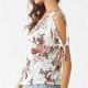 Off Shoulder Top 2019 Summer Women Short Sleeve Floral Print Blouse Casual Loose O Neck Cold Shoulder Ladies Shirt Blusas