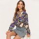 Patchworks Chain Print Blouse Long Sleeve Blouse Women Fashion Shirts Ladies Tops Turn-down Collar Office Clothes Blusa Feminina