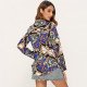 Patchworks Chain Print Blouse Long Sleeve Blouse Women Fashion Shirts Ladies Tops Turn-down Collar Office Clothes Blusa Feminina