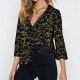 Women Blouses 2019 Summer Chain Print Chiffon Blouse Women Turn Down Collar Office Shirt Casual Loose Ladies Tops Blusas Mujer