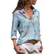 Women Shirts 2019 Long Sleeve Floral Blouse Casual Turn Down Collar Office Ladies Blouses Tops Vintage Tunic Blusas Feminina 3XL