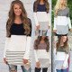 Womens Tops 2019 Long Sleeve Female Shirt Patchwork Back Lace Blouse Casual Striped Loose Hollow Out Blouse Shirts O-neck Camisa