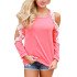 Womens Tops and Blouses 2019 Sexy Cold Shoulder Long Sleeve Lace Blouse Casual Loose Shirt Elegant Solid Femme Ladies Top Tee 2X
