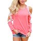 Womens Tops and Blouses 2019 Sexy Cold Shoulder Long Sleeve Lace Blouse Casual Loose Shirt Elegant Solid Femme Ladies Top Tee 2X