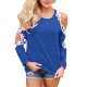 Womens Tops and Blouses 2019 Sexy Cold Shoulder Long Sleeve Lace Blouse Casual Loose Shirt Elegant Solid Femme Ladies Top Tee 2X