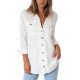 Womens Tops and Blouses 2019 Spring Long Sleeve Turn Down Collar Shirt Vintage Button Blouse Solid Ladies Tops Blusas Mujer XXL